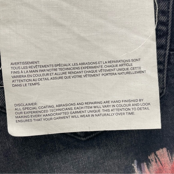 Purple Brand Tie-Dye Print Black Denim Distressed Shorts Size 31 - Picture 8 of 13